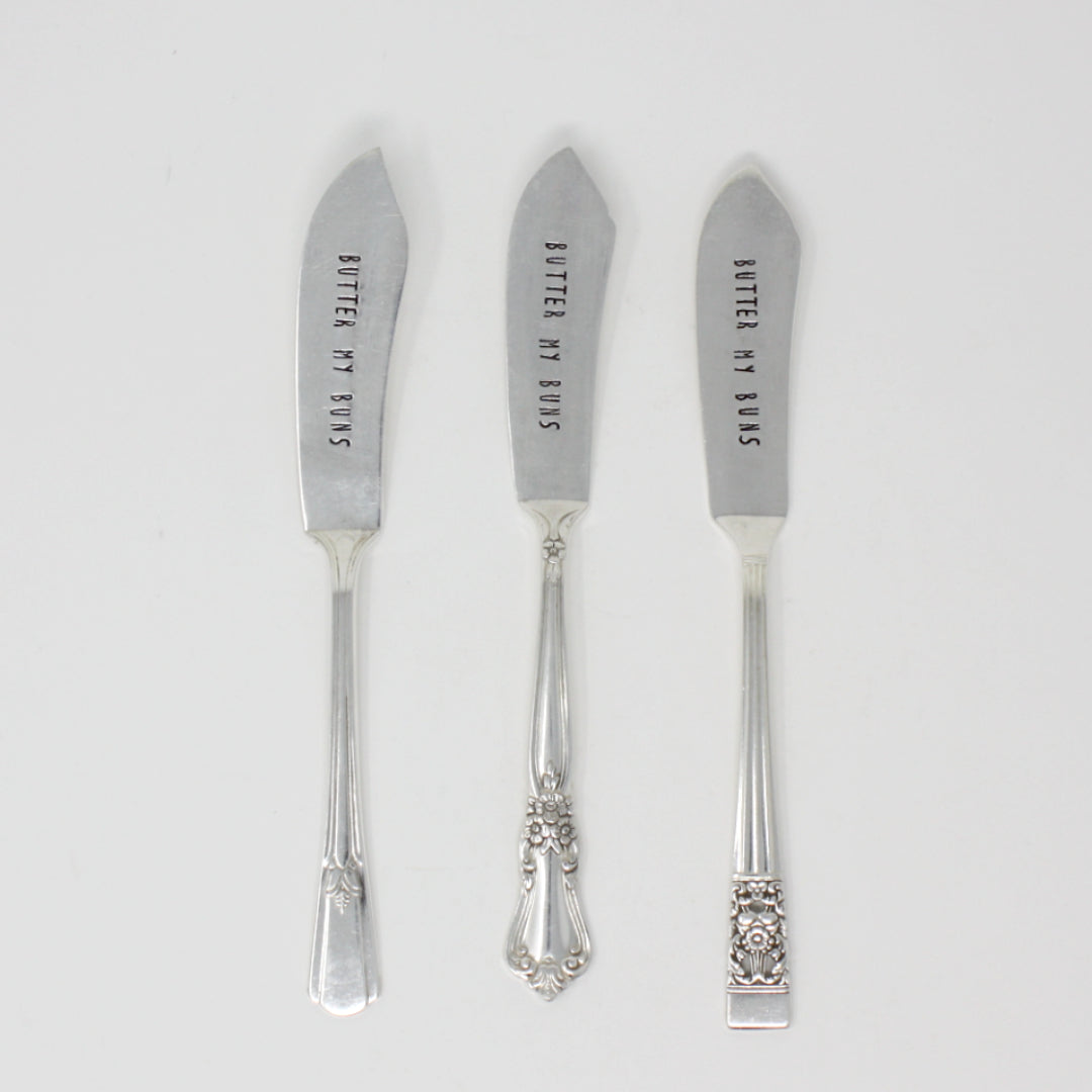 Vintage Butter Knives - "Butter My Buns" - Made in the USA