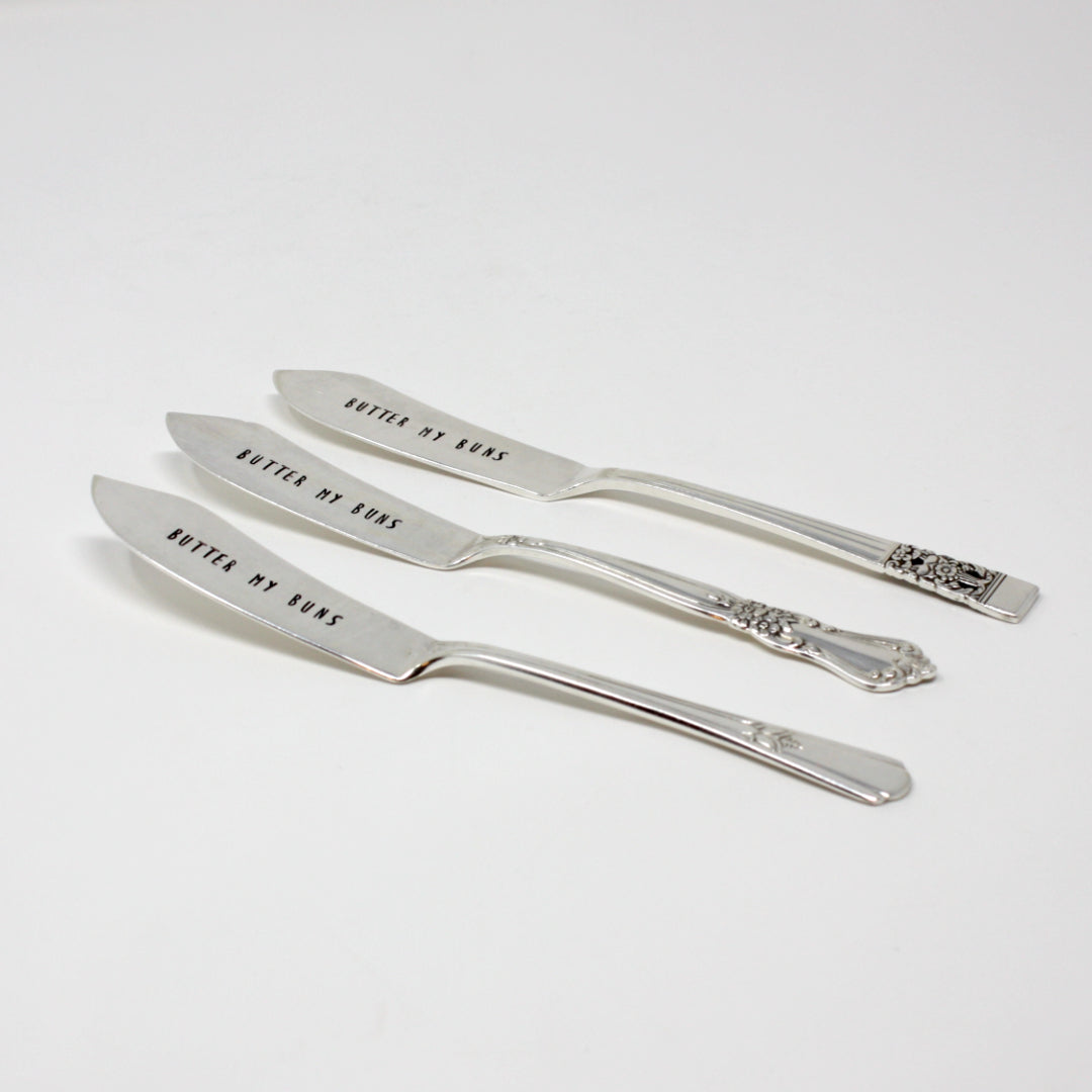 Vintage Butter Knives - "Butter My Buns" - Made in the USA