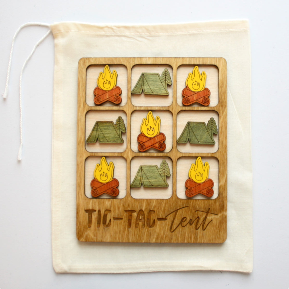 Tic Tac Toe Game - Camping - Made in the USA