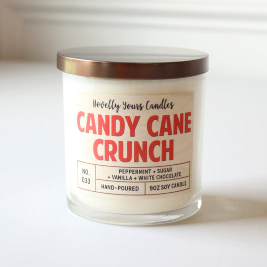 Novelly Yours - Candy Cane Crunch Soy Candle - Made in the USA