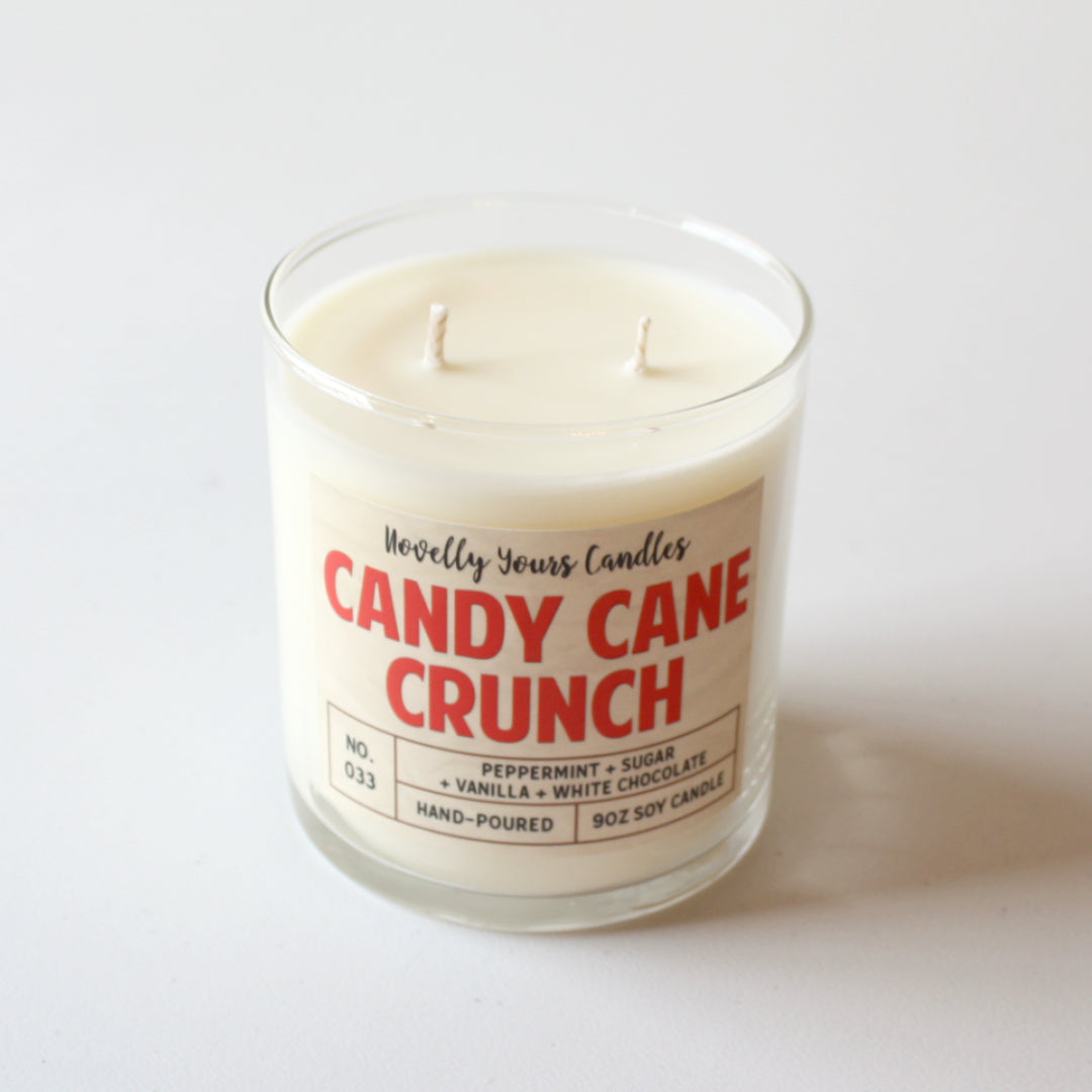 Novelly Yours - Candy Cane Crunch Soy Candle - Made in the USA