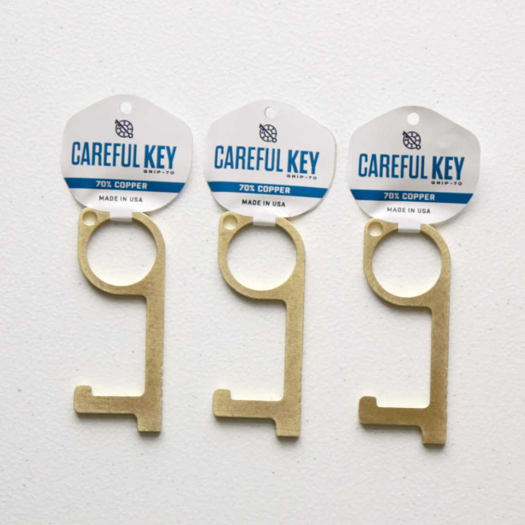 Copper Careful Key - Antimicrobial Door Opener - Made in the USA