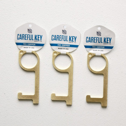 Copper Careful Key - Antimicrobial Door Opener - Made in the USA