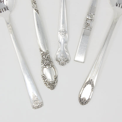 Vintage Stamped Spoons - Coffee Because It's Too Early for Wine - Made in the USA