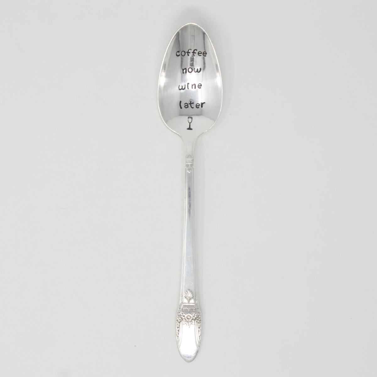 Vintage Stamped Spoons - Coffee Now Wine Later - Made in the USA