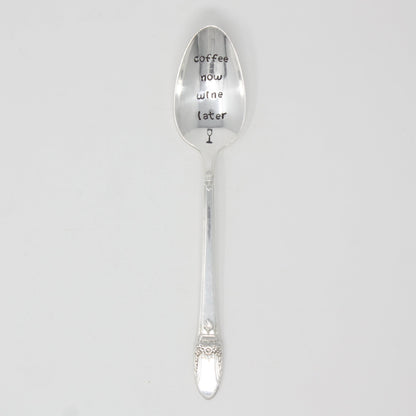 Vintage Stamped Spoons - Coffee Now Wine Later - Made in the USA