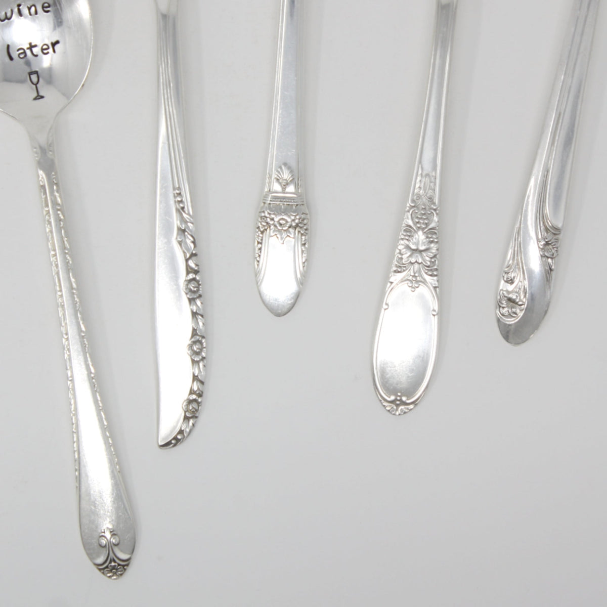 Vintage Stamped Spoons - Coffee Now Wine Later - Made in the USA
