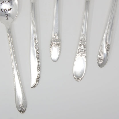 Vintage Stamped Spoons - Coffee Now Wine Later - Made in the USA