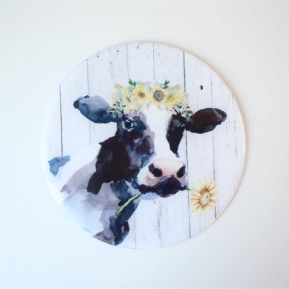Silicone Trivets and Jar Openers - Cow Flower - Made in the USA