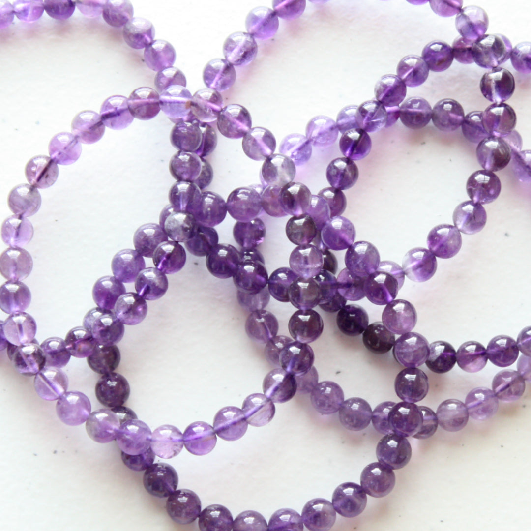 Crystal Gemstone Bracelet - Amethyst - Made in the USA
