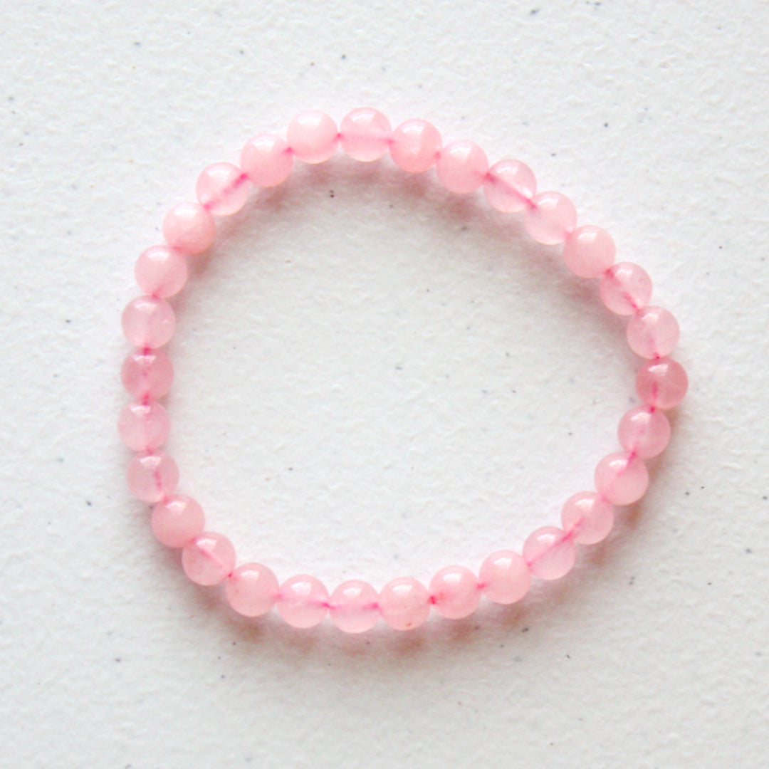 Crystal Gemstone Bracelet - Rose Quartz - Made in the USA