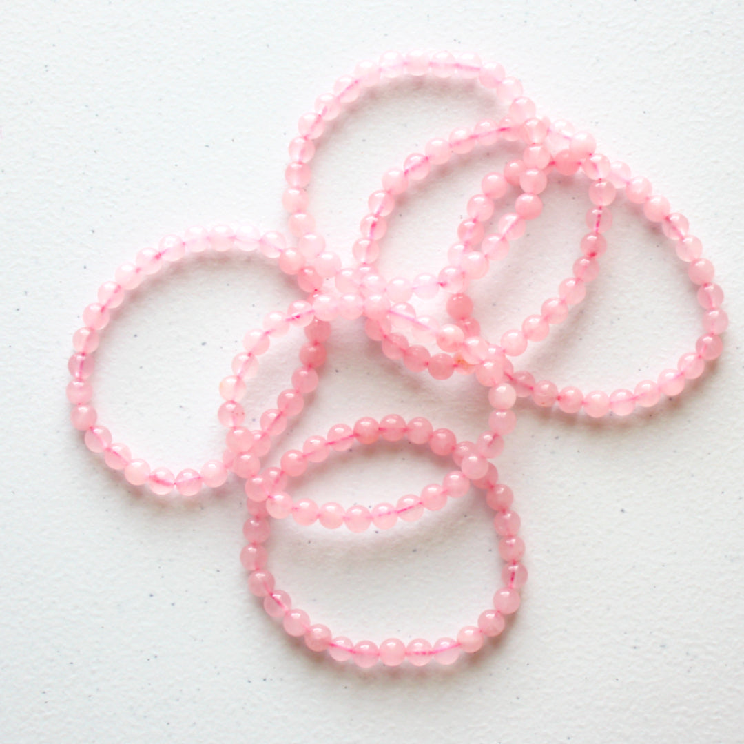 Crystal Gemstone Bracelet - Rose Quartz - Made in the USA