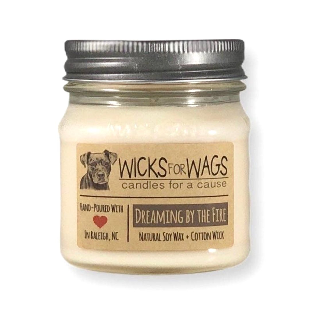 Wicks for Wags Soy Candle - Dreaming by the Fire - Made in the USA