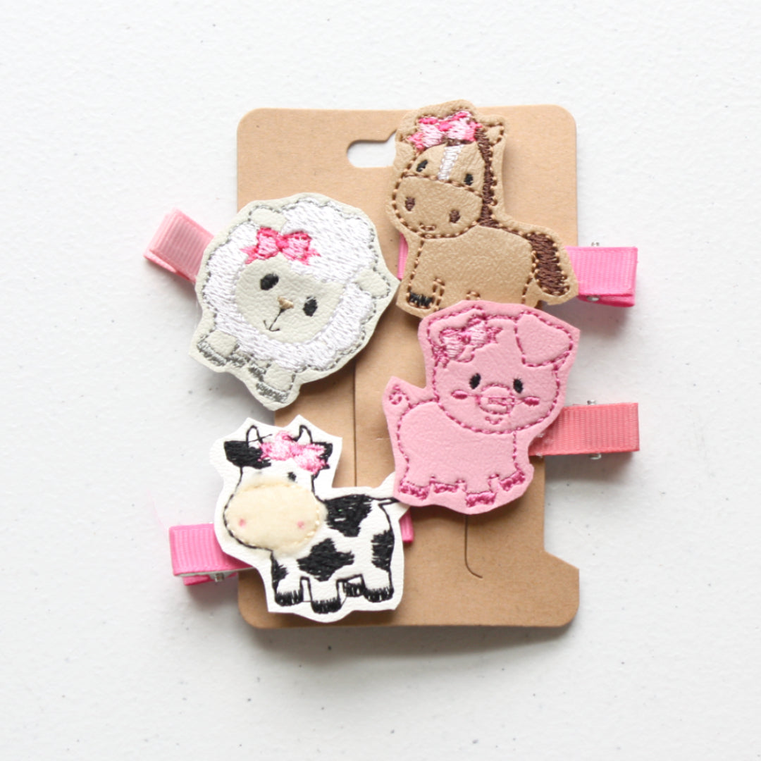 Hair Clips - Farm Animals - Made in the USA