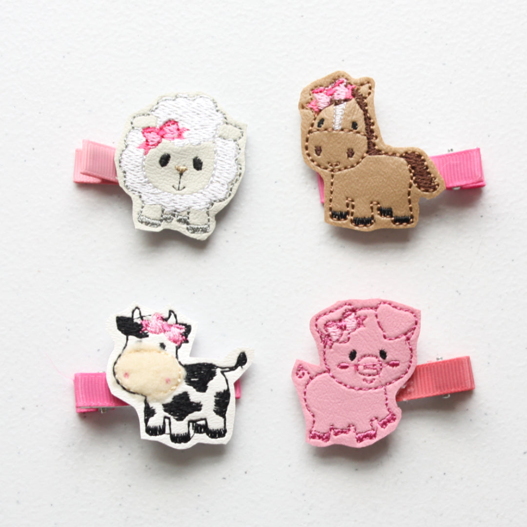 Hair Clips - Farm Animals - Made in the USA