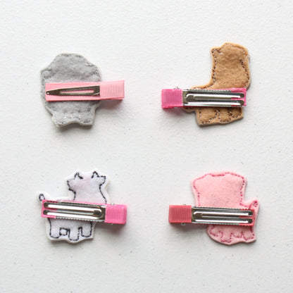 Hair Clips - Farm Animals - Made in the USA