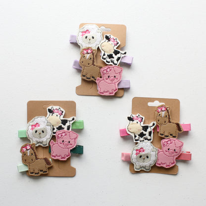 Hair Clips - Farm Animals - Made in the USA