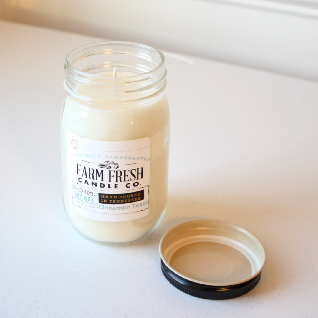 Farm Fresh Candle Co - Mason Jar Soy Candle - Cinnamon Toast - Made in the USA