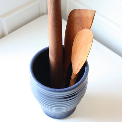 Farmhouse Pottery Utensil Holder - Denim - Made in the USA