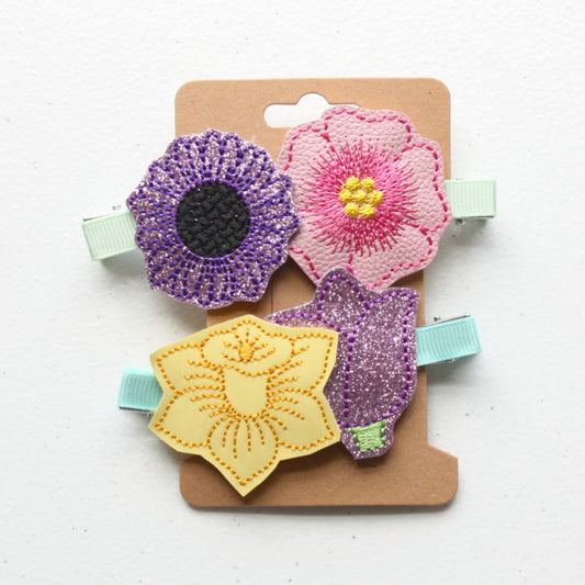 Hair Clips - Flowers - Made in the USA