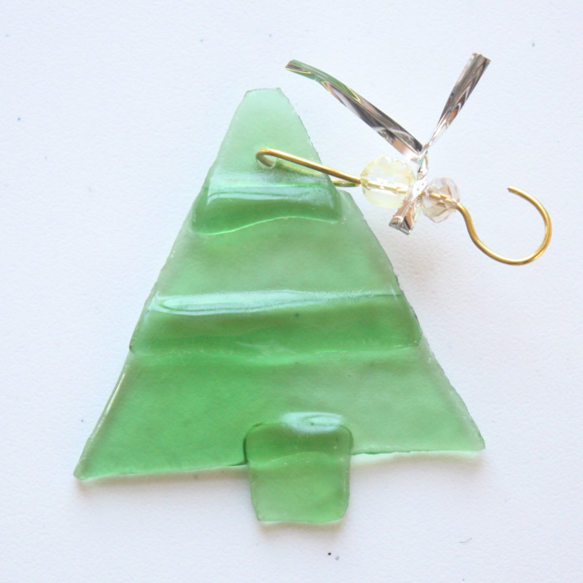 Fused Wine Bottle Glass Christmas Tree Ornaments - Made in the USA