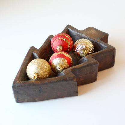 Handmade Wood Christmas Tree Bowl - Made in the USA