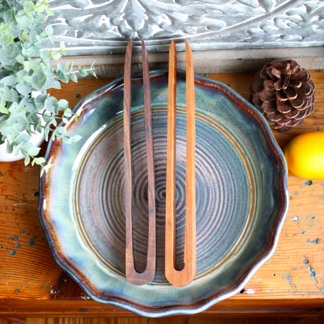 Handmade Wood Salad and Charcuterie Tongs - Made in the USA