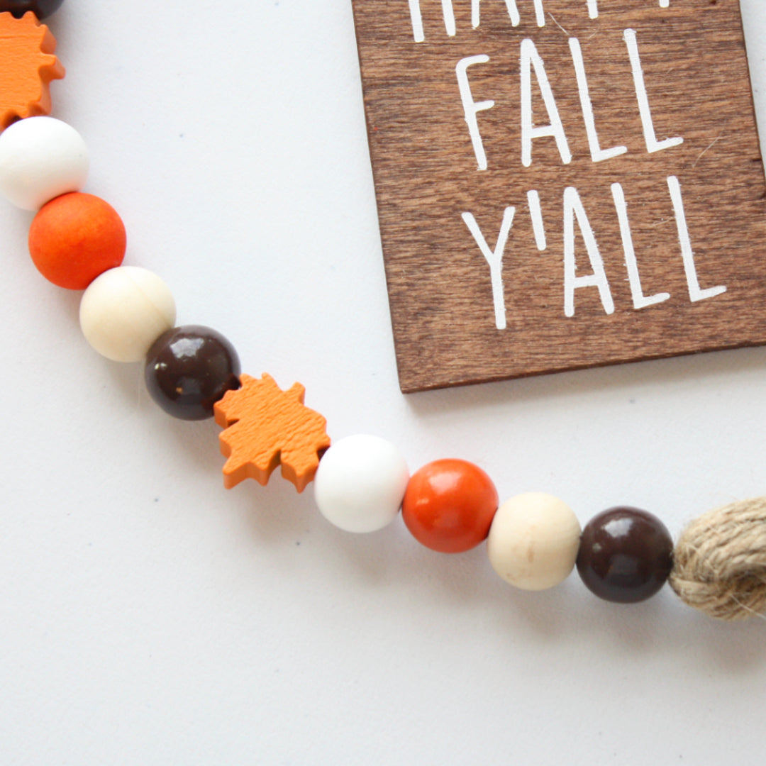 Happy Fall Y'all Beaded Garland - Made in the USA