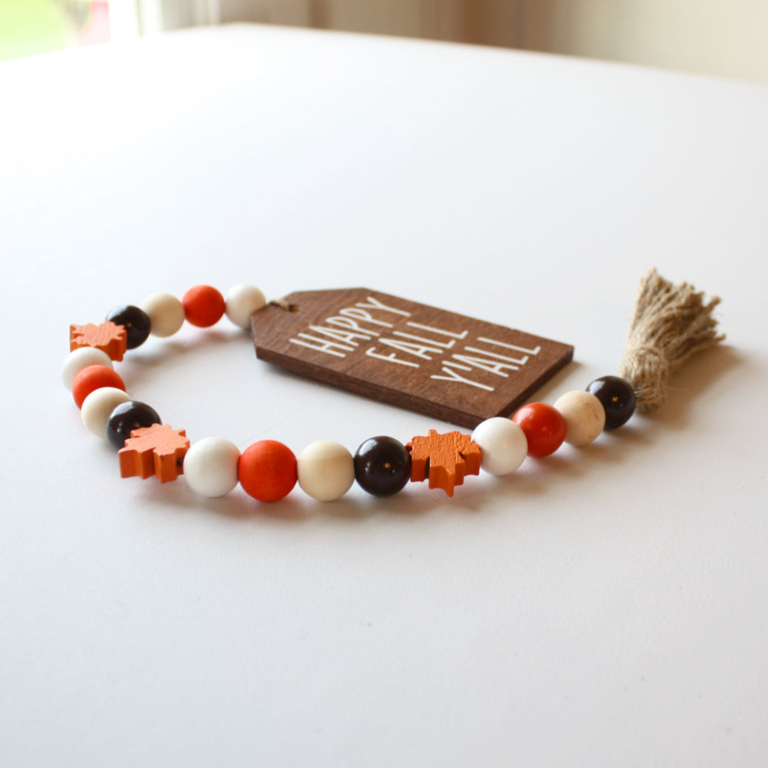 Happy Fall Y'all Beaded Garland - Made in the USA