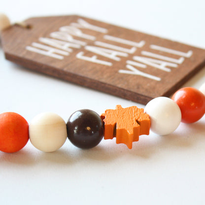 Happy Fall Y'all Beaded Garland - Made in the USA