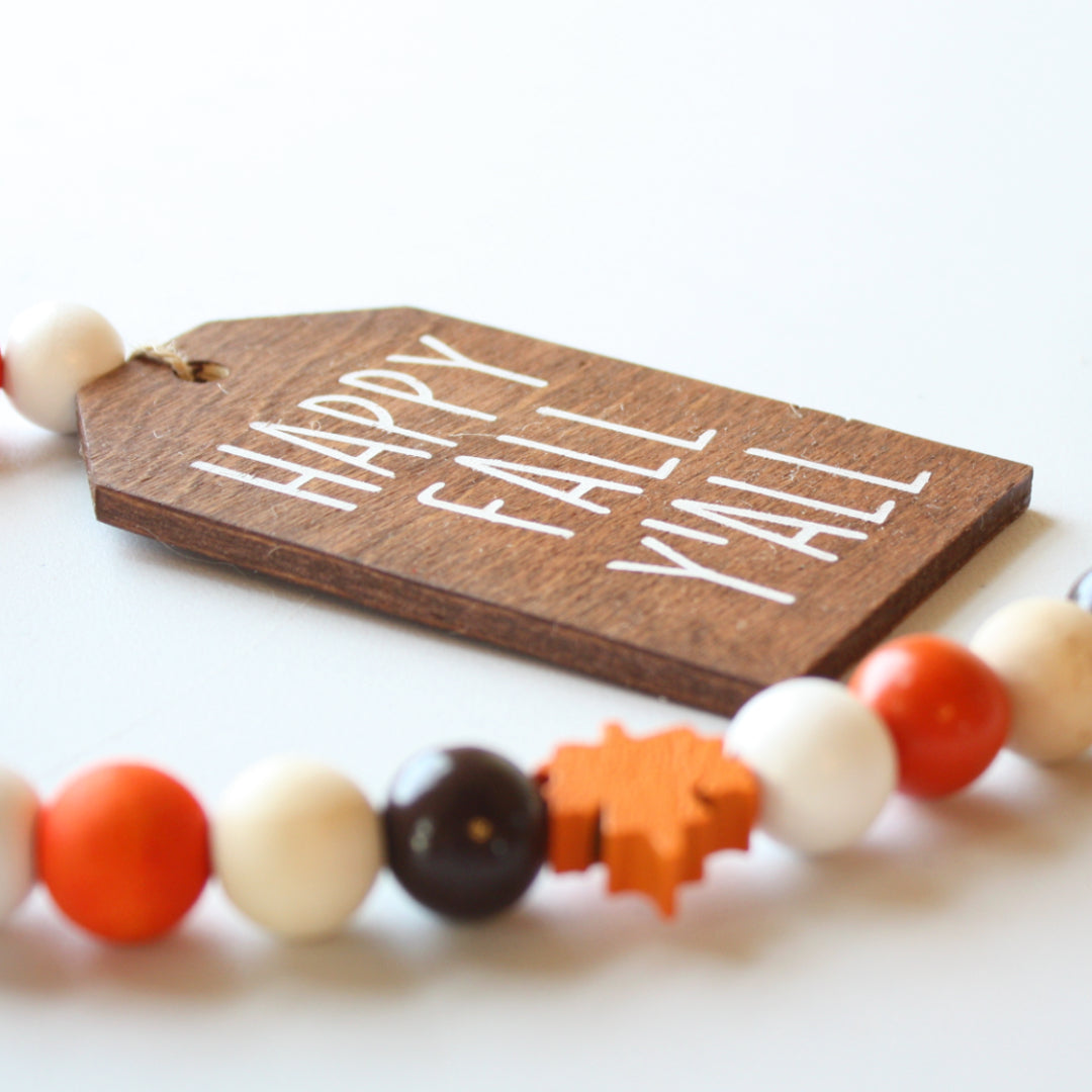 Happy Fall Y'all Beaded Garland - Made in the USA