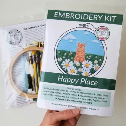 Embroidery Kit - Happy Place - Made in the USA
