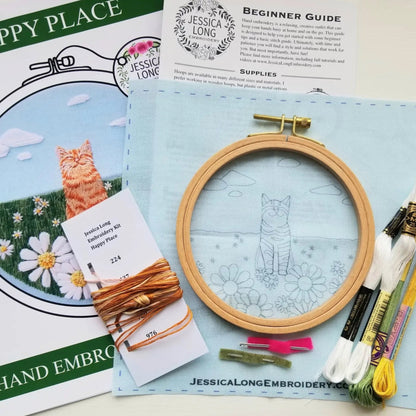 Embroidery Kit - Happy Place - Made in the USA