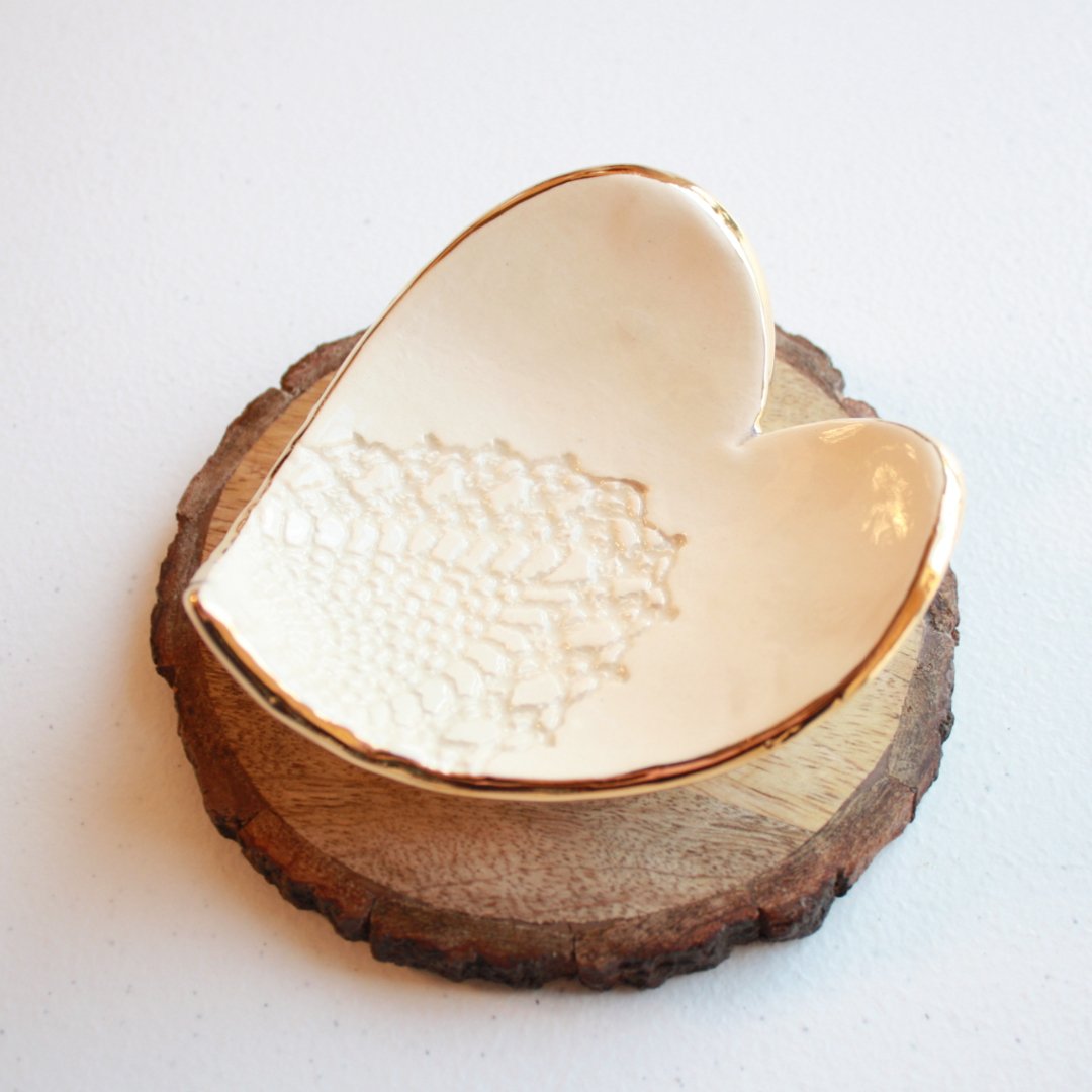 Stoneware Heart Ring Dish - Made in the USA