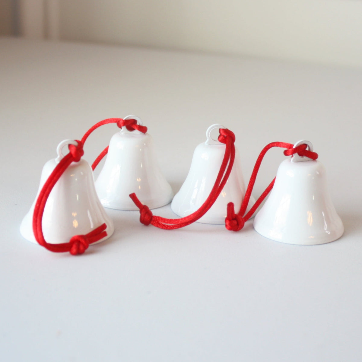 Set of 4 Christmas Bell Ornaments - Made in the USA