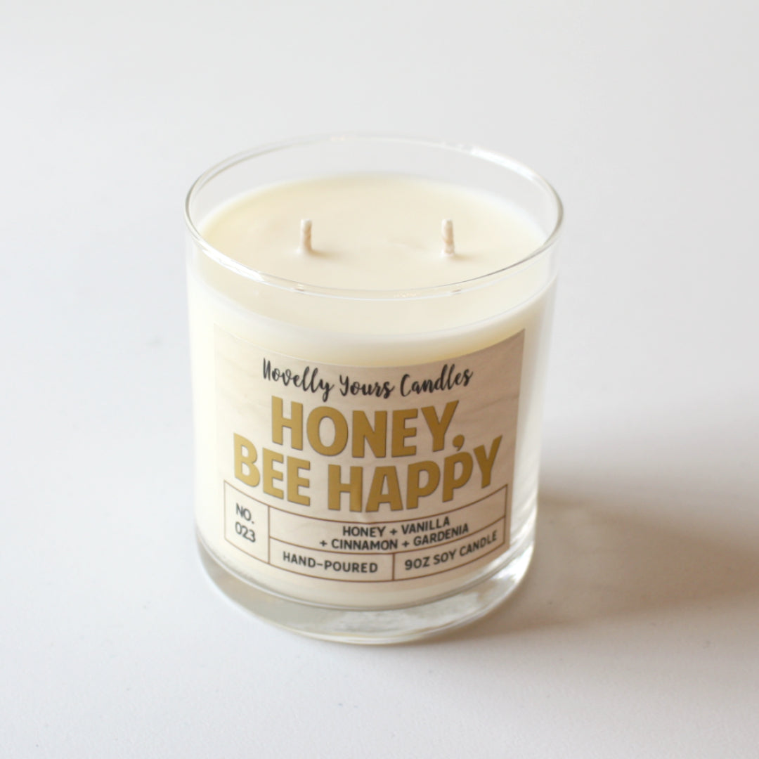Novelly Yours - Honey Bee Happy Soy Candle - Made in the USA