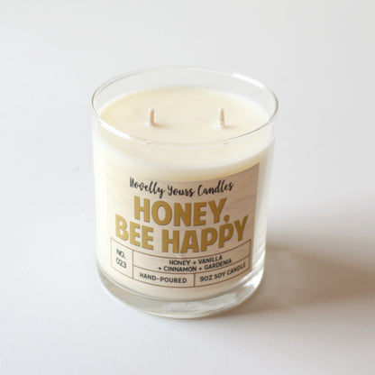 Novelly Yours - Honey Bee Happy Soy Candle - Made in the USA