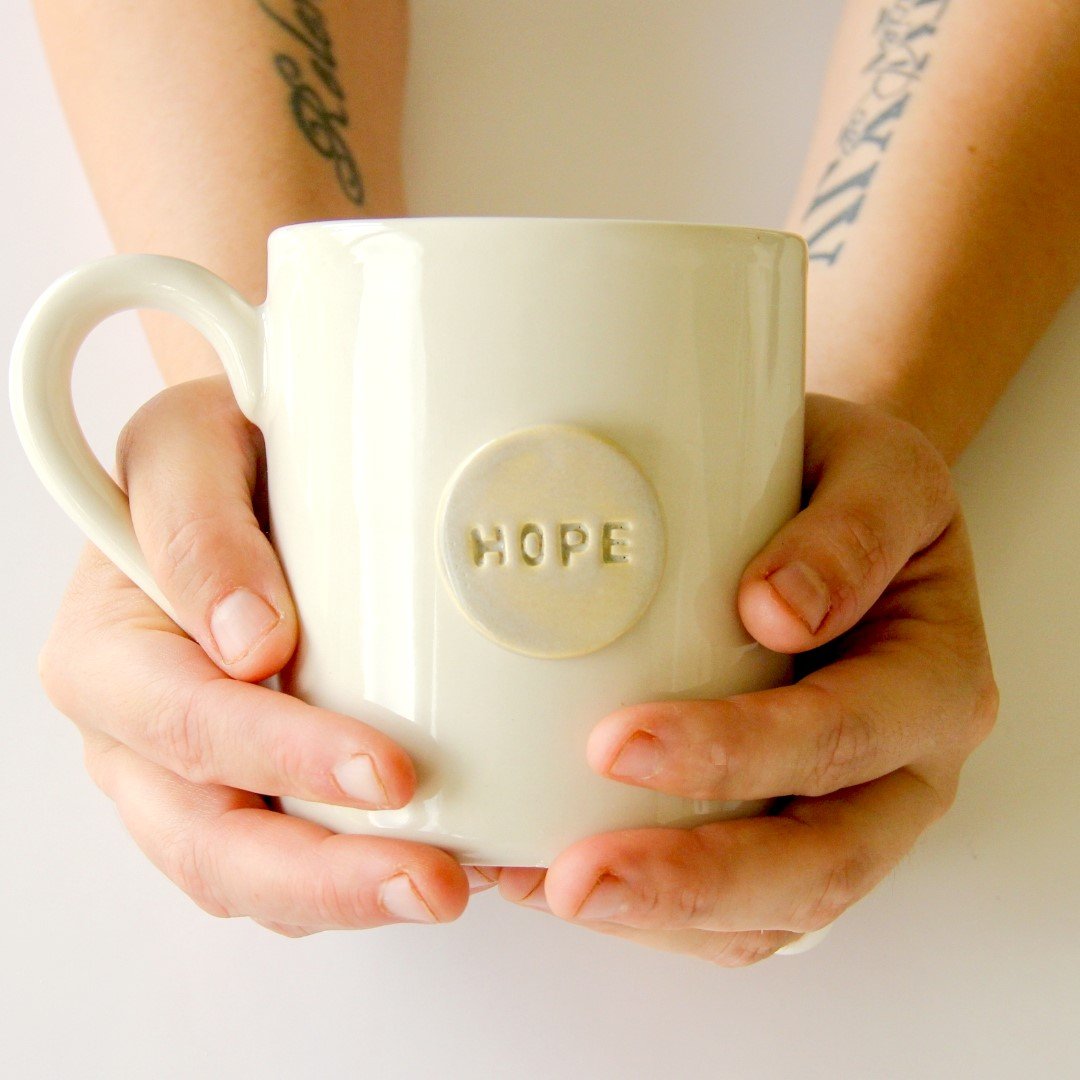 Stoneware Hope and Joy Mugs - Made in the USA