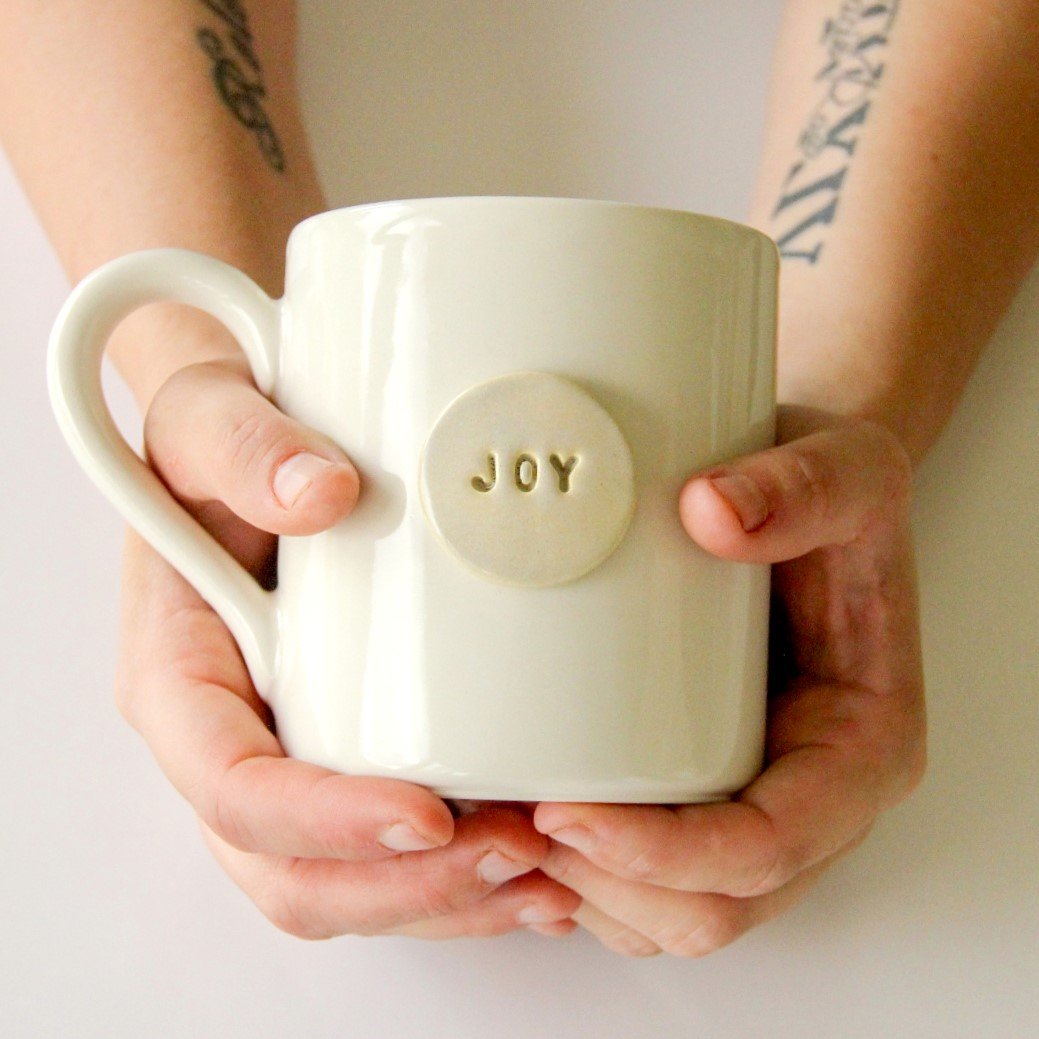 Stoneware Hope and Joy Mugs - Made in the USA