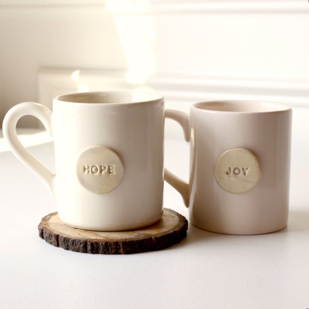 Stoneware Hope and Joy Mugs - Made in the USA