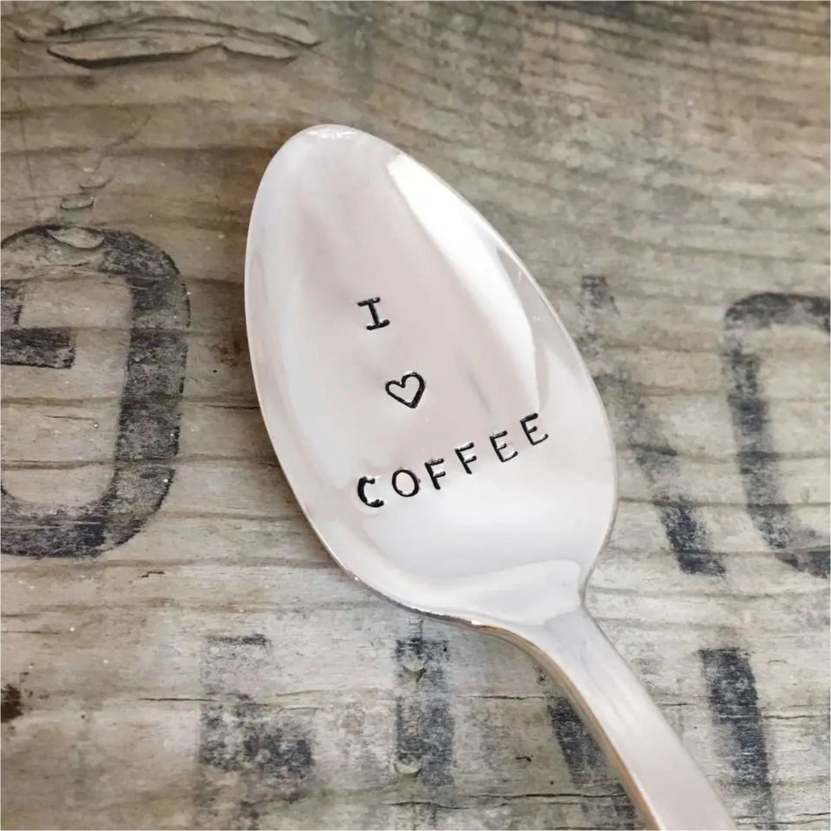 Vintage Stamped Spoons - I (Heart) Coffee - Made in the USA