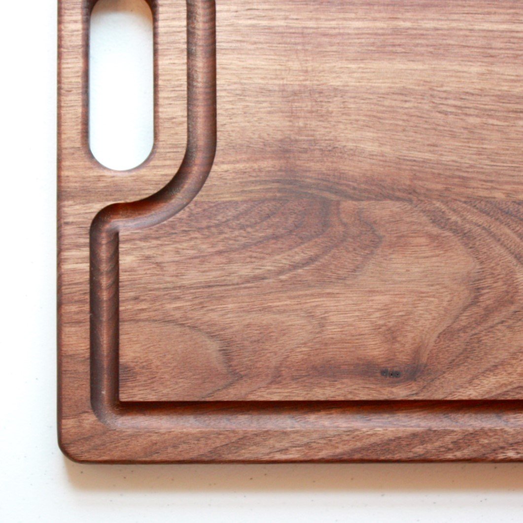 Large Walnut Cutting Board with Handles - Made in the USA