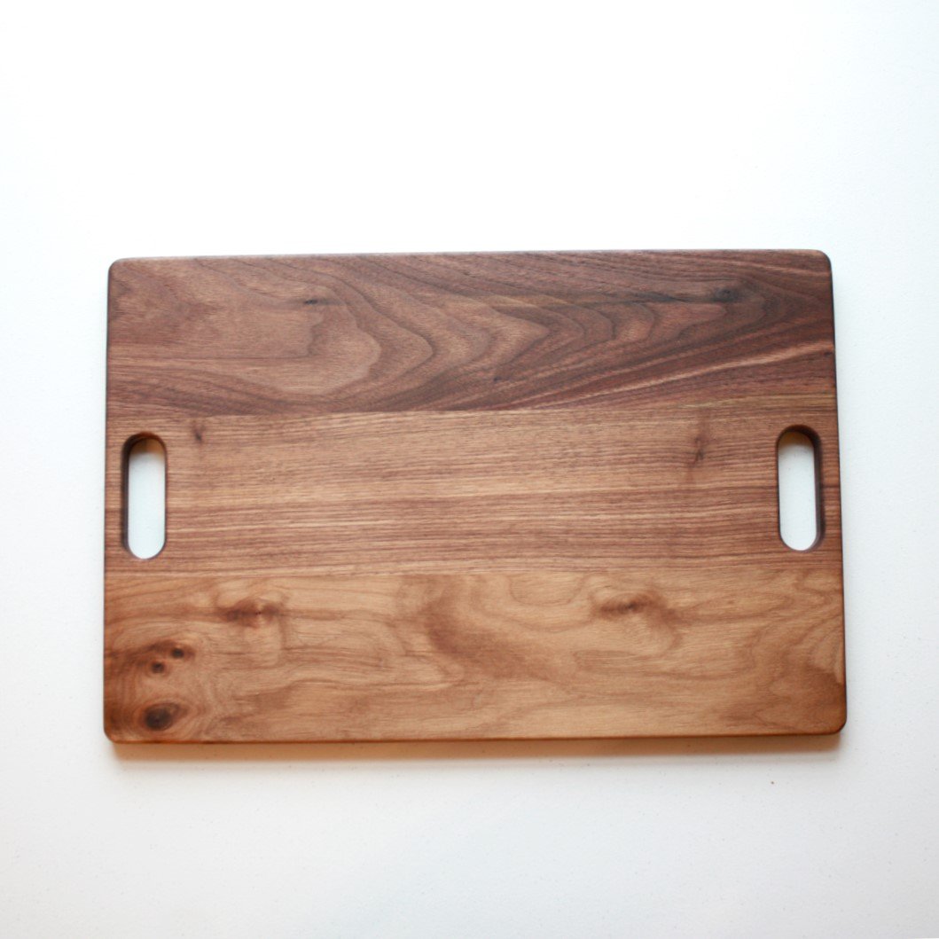 Large Walnut Cutting Board with Handles - Made in the USA