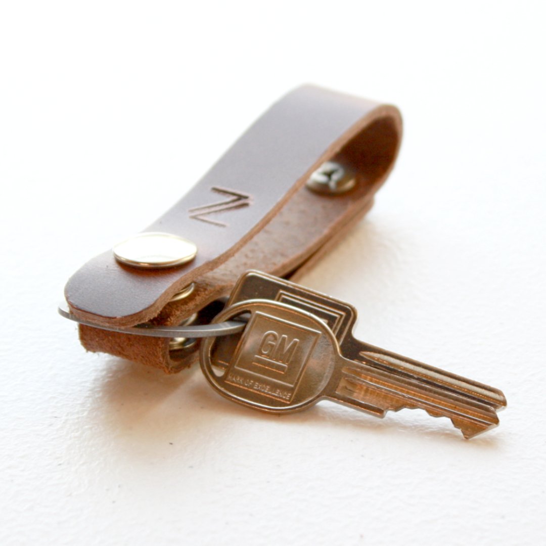 Leather Keychain for Belt or Bag - Made in the USA