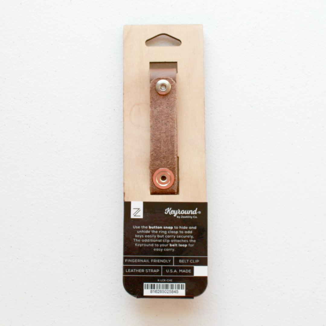 Leather Keychain for Belt or Bag - Made in the USA