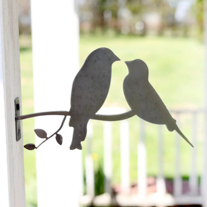 Love Birds Metal Bird Statue - Made in the USA
