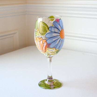 Hand Painted Wine Glasses - Mom's Favorite - Made in the USA