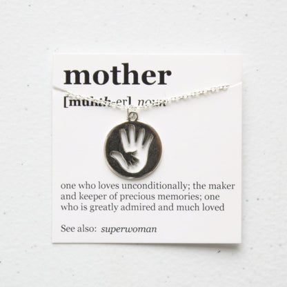 Mother Pendant Necklace - Hand in Hand - Made in the USA