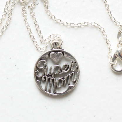 Mother Pendant Necklace - Super Mom - Made in the USA
