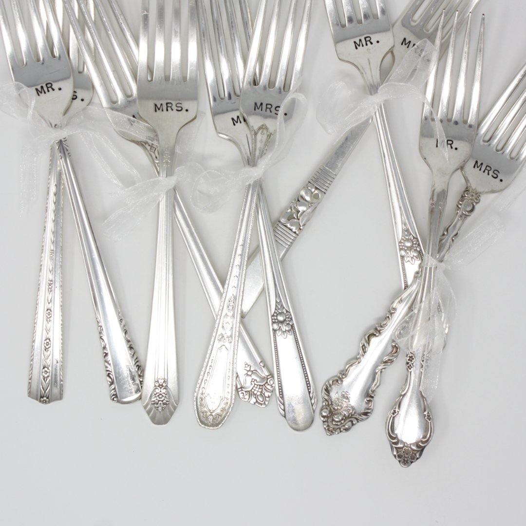 Vintage Spoons - "Mr." and "Mrs." Fork Set - Made in the USA